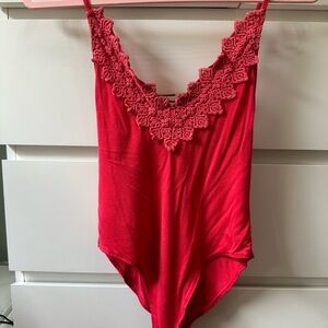 Free People Red Lace Bodysuit